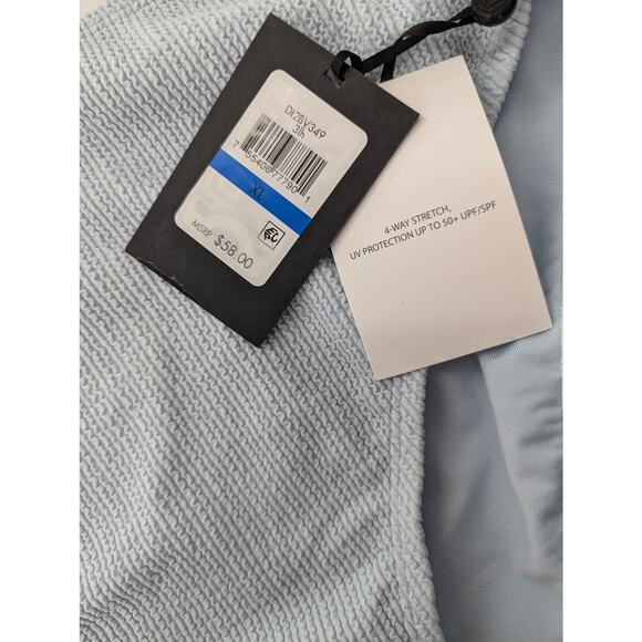 DKNY Swim Powder Blue Textured High Waist Bikini Bottoms Women’s Swimwear - Picture 9 of 12